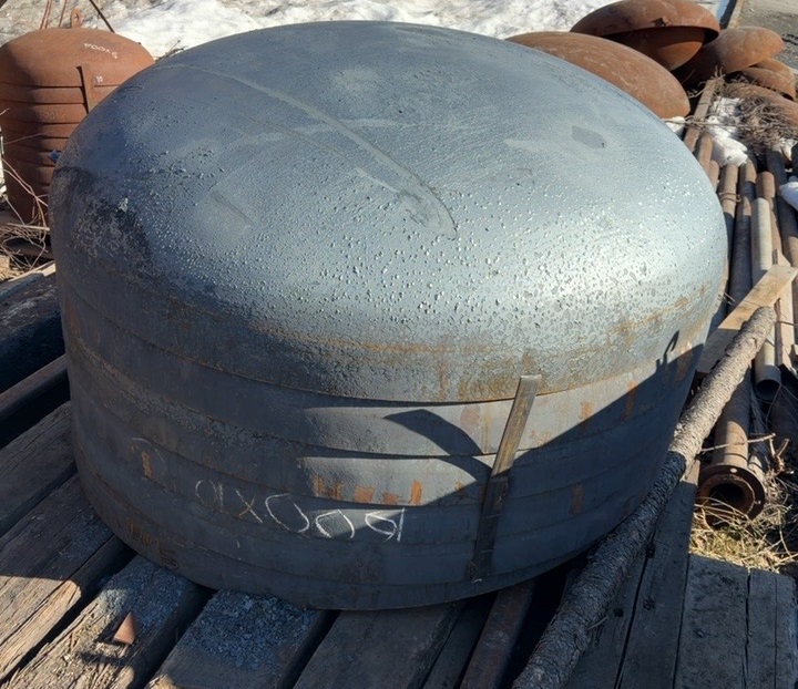 Днище эллиптическое Dв 1600×10 мм, сталь 09Г2С, ГОСТ 6533-78, кат. 15, фаска 30°